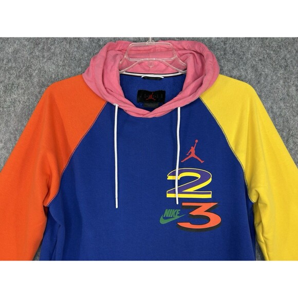 Nike Air Jordan Hoodie Men's Large Colorblock Sweatshirt CV7967-495 - Picture 2 of 13